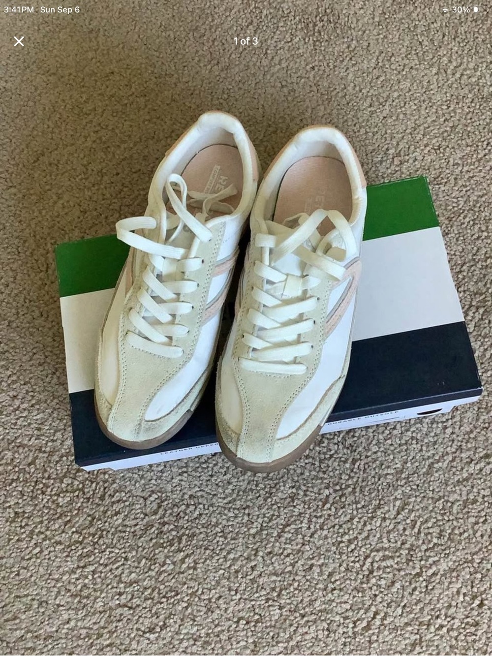 Tretorn Cream and White Low-Profile Athletic Sneakers